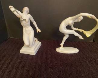 Two Herend Women Figurines