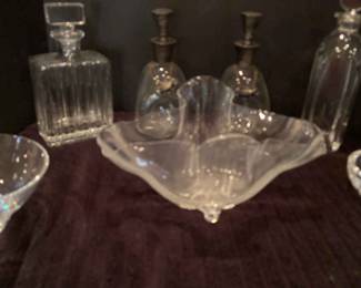 Colorless Glass Wine Decanters And Decor Bowls