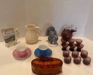 Demitasse Cups And Saucers, Belleek Pitcher, And More