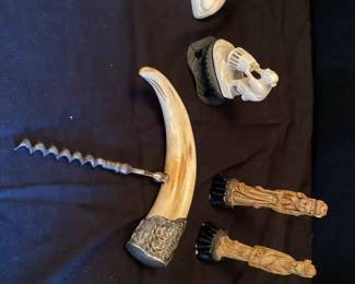 Boars Tusk Bottle Opener, Bone Carvings