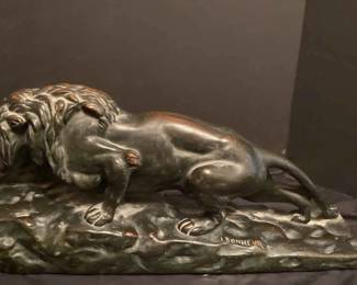 I Bonhur Signed Lion Stalking 