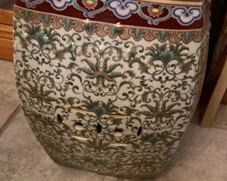 Decorative Glazed Pottery Stand Stool