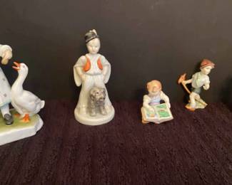 Five Small Hand Painted Herend Figures