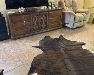 Wood dresser ( has matching chest of drawers), big 65” smart tv, recliner