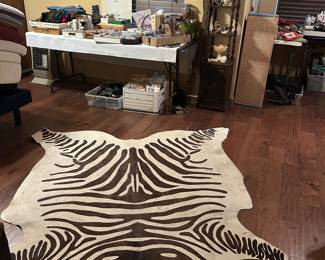 Singer sewing machine, craft & sewing supplies, zebra print cowhide rug