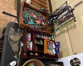 Variety of costume jewelry—-some from around the world 