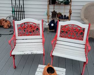 Wood and cast iron 3 piece set. Heavy!