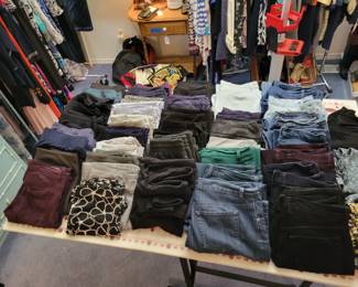 Women's jeans and pants. Sizes 8-10, mostly.