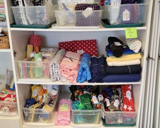Wools, silks, misc quilting fabrics.