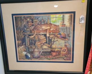 Signed Charles Wysocki "Remington the Horticulturist" print.
