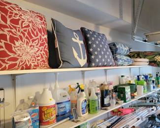 Outdoor gardening chemicals. Outdoor pillows and cushions.