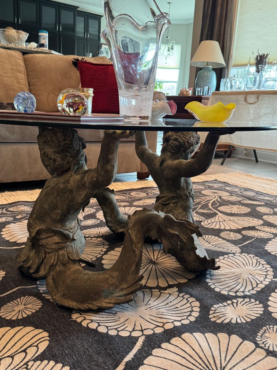 Italian bronze, mermaid coffee table