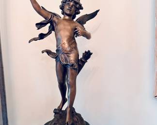 Bronze Statue of Cupid by August Moreau - 30” tall