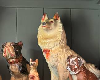 More chalk ware dogs