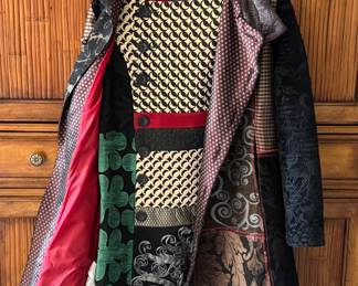 Extraordinary brocade dress with duster jacket
