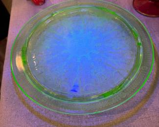 Uranium Glass cake plate