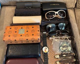 Many pairs of designer glasses & other odds and ends