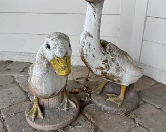 Vintage concrete lucky duckies