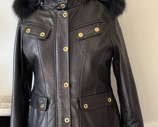 Butter soft leather moto jacket with hood