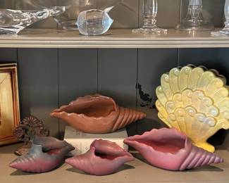 Vintage Van Briggle shell planters