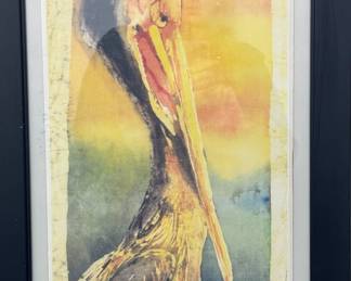 Decorator art of a charming pelican