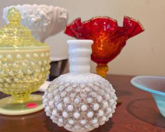 Collection of Fenton hobnail pieces
