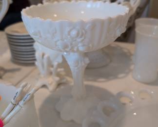 Fenton milkglass compote 