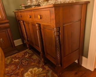 Buffet and dining room table and chairs by Nashville furniture maker H.D. Walls, costume built in the 1950s with great attention to detail 