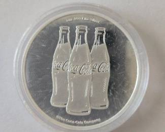 1 Ounce .999 Fine Silver Coca Cola Round Gem Condition