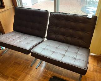 Pair of Barcelona chairs, after Marcel Brewer 