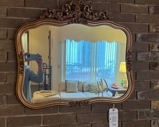1930's Gold Gilt Mirror