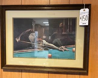 Ernie Barnes Pool Player Lithograph