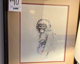 Vintage Rabindra Danks Mother Monkey print