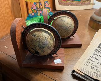 Vintage Globe bookends 