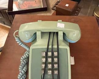 Vintage Turquoise Telephone 