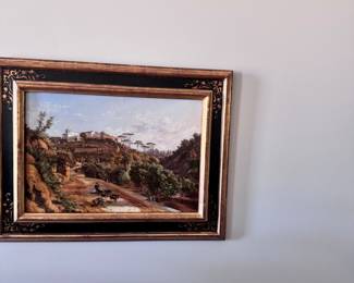 Antique Italian Landscape Oil Painting