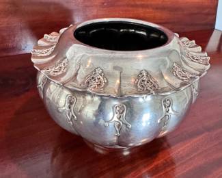 Antique Silver Wine Bottle Holder
