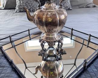 Late 19th Century Sterling Silver Coffee Pot.  Several Similar Silver Pieces Available by Appointment Only.