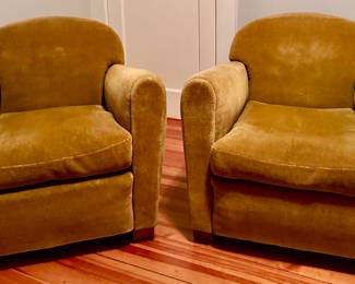 (2) Mohair Club Chairs