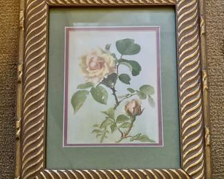Framed Rose Botanical Print