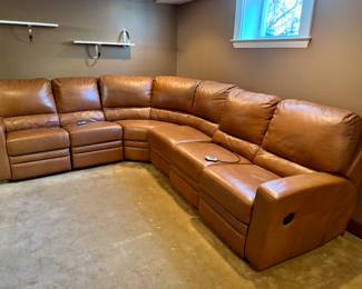 Palliser Leather Reclining Sectional Sofa