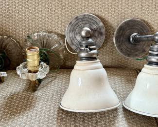 Vintage Art Deco & Visual Comfort Enamel Wall Sconces