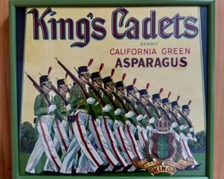 Framed Vintage Crate Label - King's Cadets Brand