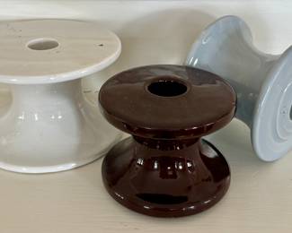 Vintage Porcelain High Voltage Insulators