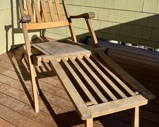 Vintage Teak Steamer Chair