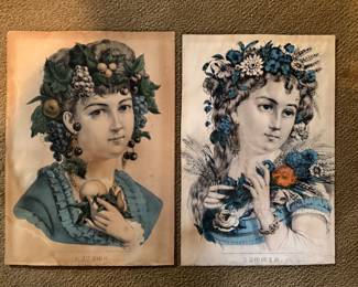 Currier & Ives Autumn & Summer Prints