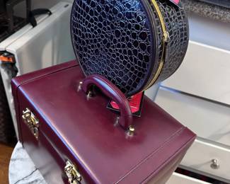 vIntage train case and cosmetic bag