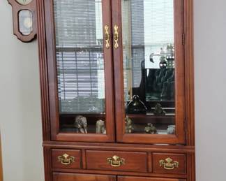 Great condition quality glass front cabinet. Contents not for sale.