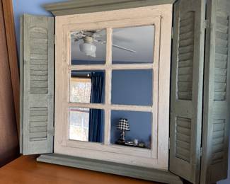 Window Pane with Shutters Mirror