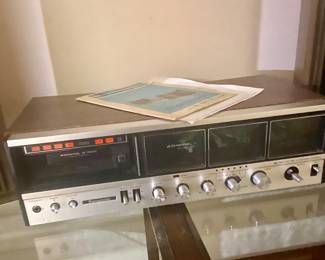 Vintage Panasonic FM-AM 4-channel stereo with car convertible 8 track player with 4 speakers; model 8840  